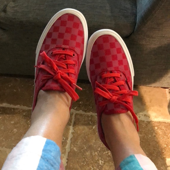 Vans Authentic Pro Reflective Checkerboard Red - Picture 5 of 7